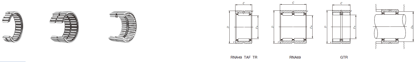 IKO TAF 9011025,TAF 9011035 MACHINED TYPE NEEDLE ROLLER BEARINGS