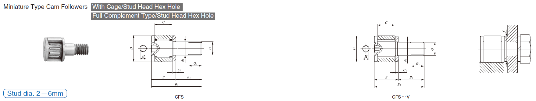 IKO CFS 6 F,CFS 6 FV CAM FOLLOWERS IKO CFS 6 F,CFS 6 FV CAM FOLLOWERS