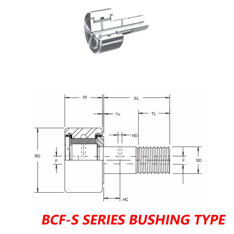CAMAROL® Cam Follwoers Bearings BCF-S SERIES BUSHING TYPE